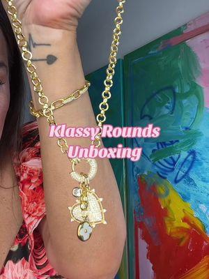 Honestly in love with everything I got from @Kristal Ferguson-Enn #klassyrounds #jewelry #jewelrybusiness #jewelrytiktok #jewelryunboxing #unboxing #charmnecklace #neckmess #armcandy #jotd #wiw #getdressedwithme #style #styleinspo #fashion #fashionblogger #styleblogger #dallas #dallasblogger #dallasinfluencer 