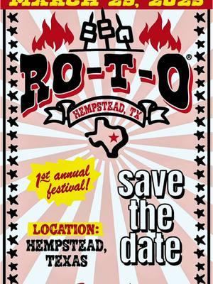 We have a big announcement…. We will be hosting The BBQ RODEO which will be a Burger and Wing Competition in Hempstead Texas on March 29th.  Today is just a save the date announcement. Registration will open in the upcoming weeks. There will be more details coming soon. Stay Tuned and Save the Date!! We hope to see you there!!! #savethedate #bbqrodeo #rotoq360 #randysrubs #burnfirestarterscompany #wingcompetition #burgercompetition #bbqroto #march29th #2025 #bullsbbqandbourbon #mrsbentleybbq #bentleybbq #teamrotoq #teamrotoq360  @BURN! @Randy’s Rubs @RotoQ360 @RotoQ360 @mrsbentley.bbq @BullsBBQandBourbon 