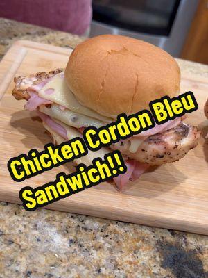 Chicken Cordon Bleu Sandwich!  #chicken #chickencordonbleu #chickensandwich 