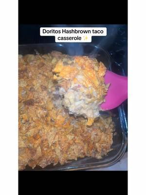 The snow is coming down outside and we are eating this yummy casserole, watching football & staying warm by the fire! The best Sunday! #sunday #sundayfunday #sundaydinner #dinner #dorito #doritocasserole #hashbrowncasserole #yum #dinner #dinnertok #FoodTok 