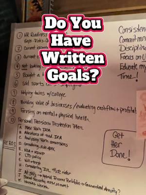 Do you have written goals? I wrote some financial and lifestyle goals about two years ago on this whiteboard in my office. It’s kind of fun to look back on these and see how many I’ve accomplished. It’s time to write your calls down and keep on accomplishing them. #goals #writtengoals #intentions #liveintentionally #womenover50 #genxwomen 