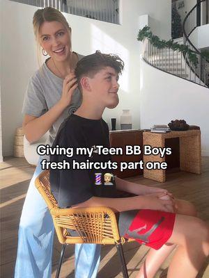 Cut and style for my Xander Brogan first. ♥️💈💇🏼 xx Angela Claire @Colleen Rothschild Beauty #momandsonduo #mamasboy #boymomlife #boymomsoftiktok #boyshairstyle #haircuttutorial 