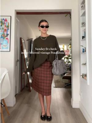 my fav vintage Pendleton plaid skirt + my bf’s oversized sweater is my ideal cozy Sunday combo tbh #fitcheck #vintagefashion #pendleton #chanel #balenciagabag #chanelsunglasses #OOTD #outfitinspo #winteroutfit #lafashion #fashioninspo #vintage #sweater #cozyoutfit #EverydayFashion #style #balletflats 