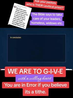 Replying to @itsmzredd2 Too much material out there to prove you are in error. Let's make it clear, tithing was REPLACED (not done away with since you're caught up on that) with GIVING. There are NO LONGER Levitical Priests to TITHE to! GIVE with a willing heart to those who instruct you, the homeless, the widows etc.#Christ #yahawashi #KEEPITBIBLICAL #GODLY #GETINTHEBIBLE #UNAPOLOGETICALLYGODLY 