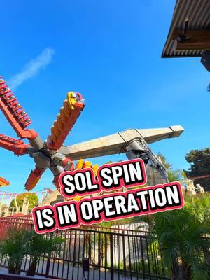 SOL SPIN IS BACK IN OPERATION AT KNOTT’S BERRY FARM #knottsberryfarm #knotts #buenapark #themeparkrides #rollercoasters #thrillrides #themeparks #solspin #themeparkfun #knottstok 