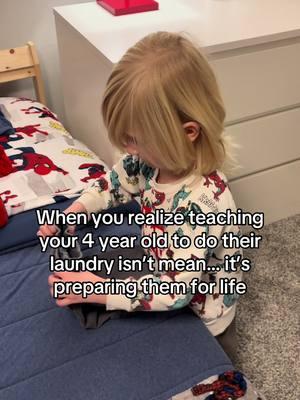 Responsibility starts young! Teaching kids to handle their own laundry isn’t about being mean, it’s about setting them up for success. What age do you think kids should start doing chores? #whenyourealize #parentingdebate #teachingresponsibility #parentingwins #choresmatter #relatable 