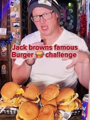 COULD YOU DO IT 📍 Jack browns burger challenge  Eat more than the current record at their location and get a free meal, t shirt and wall of fame until someone eats more than you! Time limit - one sitting How many burgers could you eat? #burgerlover #foodchallenge #burgerchallenge #viraltiktok #virginia #foodiee 