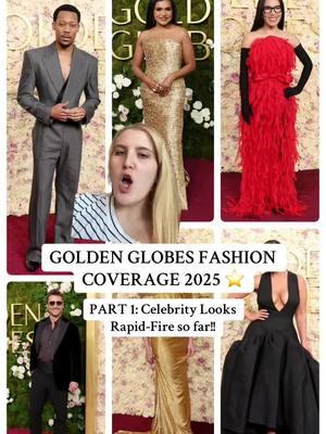 #greenscreen golden globes red carpet fashion + celebrity arrivals 2025 so far !!!! who are we liking ?! #goldenglobes #goldenglobes2025 #celebrityfashion #styleinspo #glenpowell #tylerjameswilliams #mindykaling #ashleygraham #fashiontok #fashiontiktok #fashionnews #fashionreporter #thefashionmix 