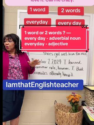 Today’s lesson on the difference between “everyday” (one word) and “every day” (two words) was anything but ordinary! In the middle of teaching grammar rules and comma placement, I had to stop to address some corner talkers—who somehow thought I was joking about their daily chatter! Spoiler alert: I wasn’t. But the chaos turned into comedy, and despite the distractions, we powered through the lesson. As the new semester starts tomorrow, this is exactly what I look forward to: the unpredictable madness of my middle school classroom. The laughter, the learning, and even the chaos—it’s what makes teaching such an adventure. Here’s to the start of 2025! #everyday #EverydayVsEveryDay #GrammarLesson #grammar #MiddleSchoolMadness #ClassroomChaos #grammarrules #TeachingWithHumor #MiddleSchoolTeacher #TeachersOfTikTok #ClassroomMoments #NewSemester #BackToSchool2025 #LearningWithLaughter #CommaPlacement #TeachingGrammar #GrammarAndFun #MiddleSchoolLife #TeacherHumor #GrammarRules