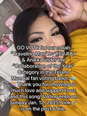 Fan voting is now open and 🔗Link is in my bio to vote for us! Your vote is greatly appreciated and thank you for loving this soulful collab “Traveling Man” by @RevRayMusic and I! 🫶🗳️🎊🙏  @SHELLY LARES "LMD" @LMD.SHELLSHOCKRECORDS3 #LMDPRODUCTIONS #SHELLSHOCKRECORDS3 #REVRAY #ANIKKA #TravelingMan #collaboration #duet #soul #oldies #newmusic #fanvoting #premiostejanomundial 