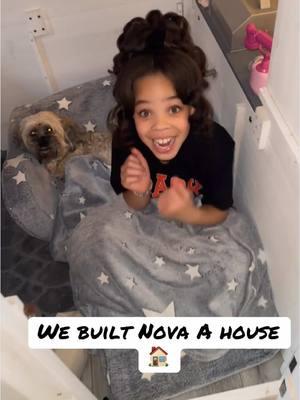 We built Nova a house!! #fyp #foryoupage #viral #NovaStarr #DIY #building #house #playhouse 