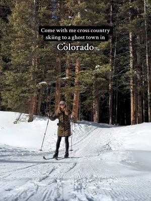 Would you go cross country skiing to a ghost town in Colorado? 📍Ouray #colorado #explorecolorado #winter #crosscountryskiing #ouray 