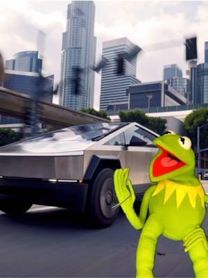 Now that’s a big BOOM !! #kermitthepuppet #cybertruck #viral #tesla #kermitthefrog #kermit