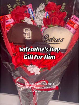 Replying to @💀 He loved it!🌹🖤 #ValentinesDay #valentinesdaygift #valentinesdiy #DIY #giftsforhim #diygifts #valentinesgiftideas #mensbouquet #hatbouquet #bouquettutorial #boyfriendgifts #boyfriendgiftideas 