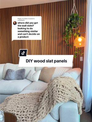 Replying to @Kelsi Craven 10/10 recommend WVH for wood slats ✨ linked my exact ones for you  #woodslats #woodpanneling #woodveneerhub #woodwall #DIY #fyphomedecor #homedecor #interiordesign 