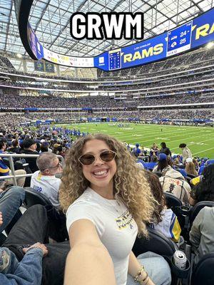 Grwm for a daddy daughter date to the rams game 🤍💙💛 #grwm #chitchatmakeup 