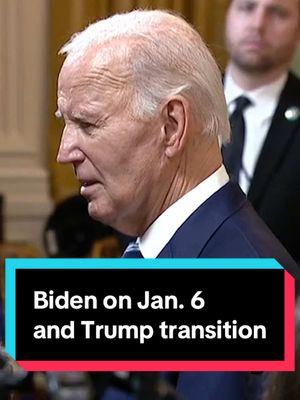 President Biden answers questions about Jan. 6 and the presidential transition after signing the Social Security Fairness Act at the White House. “I think what he did was a genuine threat to democracy. I'm hopeful that we are beyond that,” the president said in response to a question about President-elect Trump. #biden #trump #january6 #democracy 