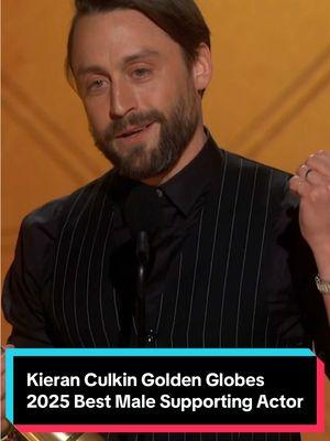 Kieran Culkin accepting the award for Best Male Supporting Actor for his role in #ARealPain. #awardseason #movietok #filmtok #goldenglobes #goldenglobes2025 #kieranculkin 