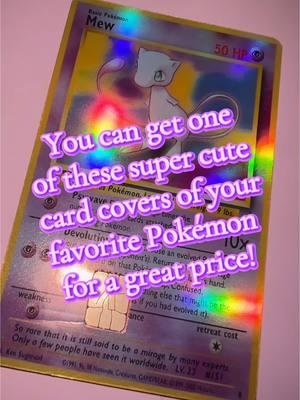 AND THEY’RE HOLOGRAPHIC!!!! #pokemon #pokemoncards #pokemontcg #mew #pokemontiktok #pokemoncommunity #creditcardcover #cute #tiktikshop #foryou 