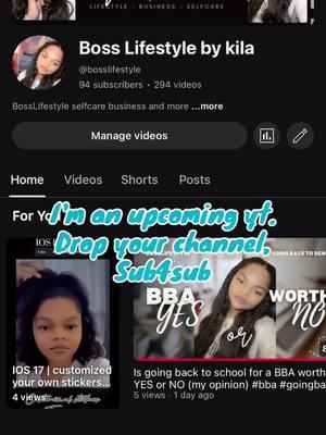 Help me grow my YouTube channel yall # #startthatbusiness #startthatchannel #youtube #youtubers #youtubetips #blackgirlluxury #blackgirlyoutuber #contentcreator #contentcreatortips #youtubeshorts #youtubersentiktok #SelfCareJourney 