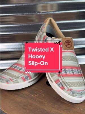 Get your Hooey® on! The Women's Hooey® Slip-On Loper collection showcases a Twisted X® take on a classic shoe profile, with styling you've come to love from Hooey®. Utilizing unique materials, exciting patterns, and powerful pops of color, these Lopers blend style, quality, and unrivaled comfort. The Hooey® Slip-On Loper features an ecoTWEED™ Lining, removable moisture-wicking, antibacterial, machine washable footbed, and a molded rubber outsole infused with rice husk from repurposed agricultural byproduct. This Hooey® Slip-On Loper is a perfect balance of style and comfort. #twistedx #serape #aztec #hooey #westernwear 