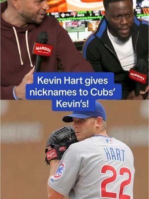 Kevin Hart gives nicknames to Cubs’ Kevin’s 😂🤝 #watchmarquee #cubs #kevinhart #kevinhartcomedy #gocubs #baseballcomedy #kevin #fyp 