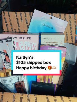 @Kaitlyneliz15 $105 shipped box ❤️ happy birthday girlfriend ❤️ #fyppppppppppppppppppppppp #kelseysmakeupforless #mysterymakeupbox 