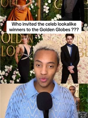 Why were the look alike kinda eating 😭 #GoldenGlobes #Movies #Shows #Hollywood #ShowReview #celebritylookalike 