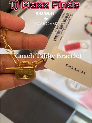 I shed a tear bc the bracelet didn’t fit 🥲….I have been trying to find her for months #coachjewelry #fyp #coachtabbybracelet #coachbracelet #swarvoskicrystals @TJ Maxx #creatorsearchinsights 