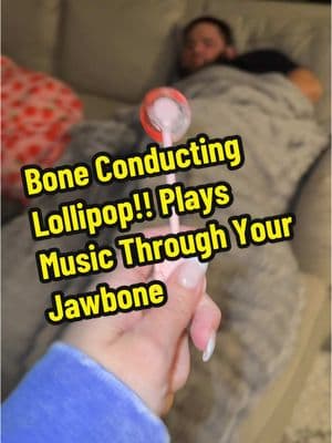 Check out this new flavor it’s watermelon. This is a bone conducting a lollipop so it will play music through your job on. You can even record on some of them. @Amos Sweets #lollipop #amos #boneconduction #lolipops #husbandwife  