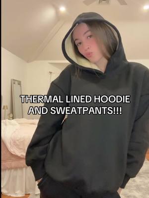 this is sooo warm omg #thermallined #sweatset #hoodie #sweatpants #winterfit #coldweatheroutfits 