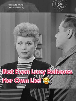 Not even Lucy believes her own lie! 😂  #ilovelucy Now Streaming on #PlutoTV and Paramount+ #lucilleball #classictv #1950s 