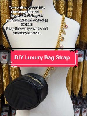 Upgrade your bags with a touch of luxury ✨ We sell high-quality 18k gold-plated chains and adorable charms so you can create custom bag straps that stand out. Perfect for jewelry and accessory entrepreneurs! Shop now and start creating your next best-seller! 🔗 #BagStrap #DIYAccessories #JewelrySupplies #LuxuryDetails #SmallBusinessOwner 