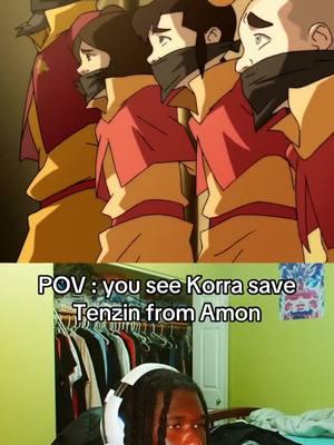 Korra save Tenzin from Amon full reaction in bio #legendofkorra #avatar #korra #amon #tenzin #badou1k 