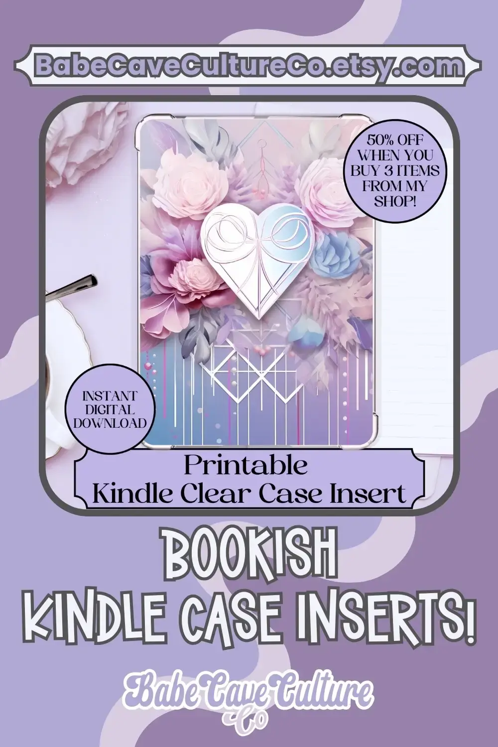 Printable Kindle case inserts are available on my Etsy shop Babe Cave Culture Co #kindle #kindlecase #bookish #booklover #aesthetickindlecase #kindleaccessories #decoratemykindle #bookgirlies #kindlegirlie #kindlecaseinsert #kindleinsert #BookTok #booktokgirlies #booktokfyp #bookishaccessories 