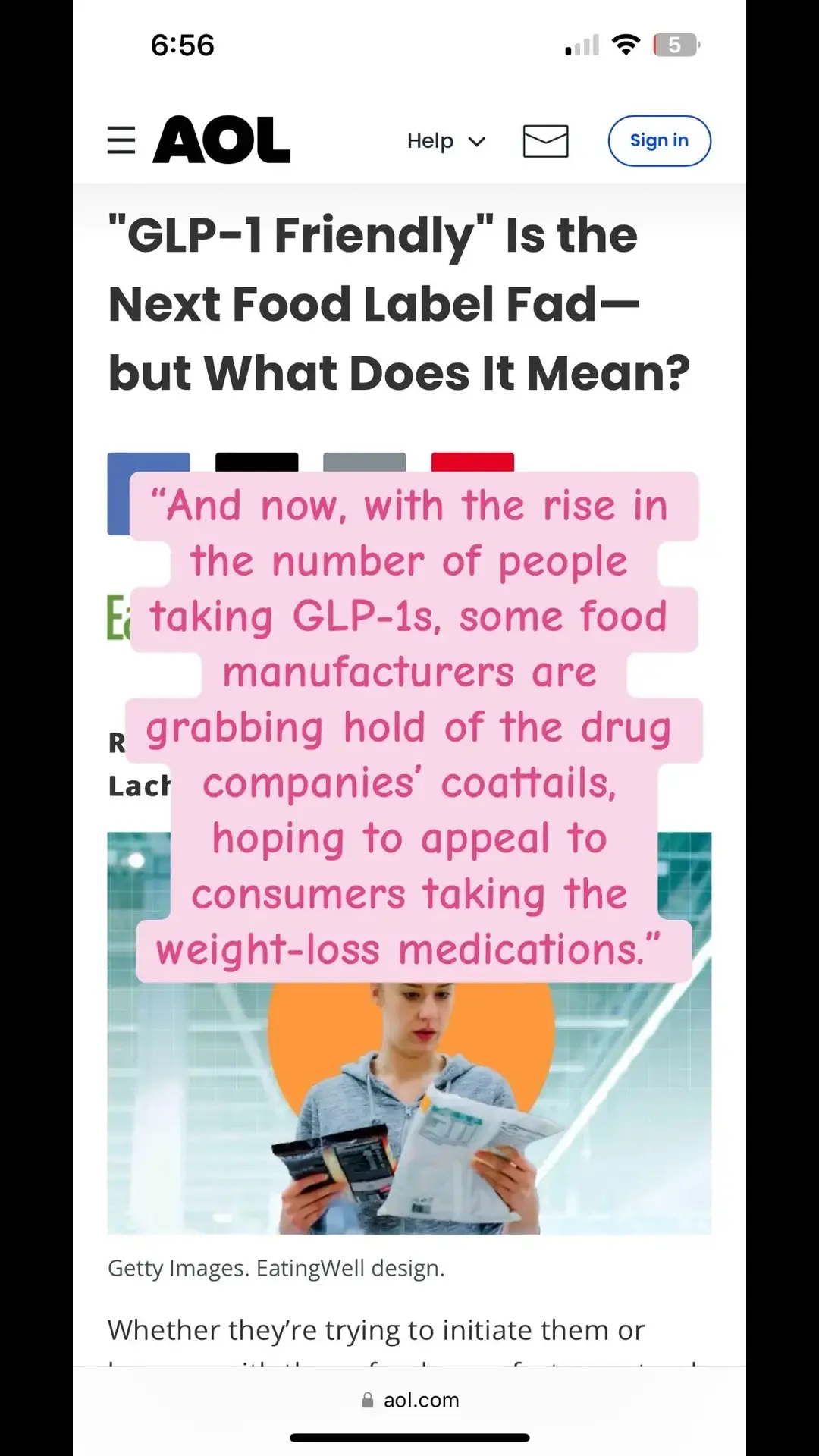 “What Does GLP-1-Friendly Mean?” “According to the press releases put out by both companies, GLP-1-friendly foods are those that are high in fiber and protein. There are good reasons they’re focusing on these two nutrients.” “First, when you lose weight, especially if the weight loss is rapid, as is often the case with GLP-1s, you also lose muscle mass. This is especially true if you’re not strength-training or eating enough protein while losing weight.” “Because appetite is reduced on these drugs, it might be difficult to get enough of all the nutrients you need for good health and muscle maintenance, including protein. But you don’t want to lose muscle mass while losing weight. It isn’t just that you could become weaker physically—muscle is metabolically active tissue that uses calories, and you want to keep as much of it as possible.” “The other problem with losing so much muscle mass is that it can throw off your body composition, or how much fat and lean tissue you have. So while the goal of weight loss is really fat loss, if you’re not eating enough protein and engaging in strength training, you will lose weight, but not in the way that you want. And ultimately, you could end up with a higher ratio of body fat to muscle, which is undesirable from a whole-health perspective.” #ResearchBasedWellness #ObesityIsADisease #zepboundtips #WomenSupportingWomen #SelfWorthMatters #mentalhealthmatters #cardiovascularhealth #glp1community #GLP1Journey #SelfCareTips #zepboundjourney #SelfCareJourney #fyp 