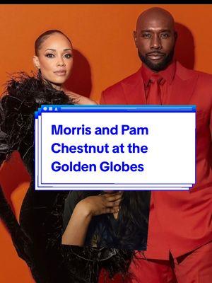 Morris Chestnut and his wife, Pam, shut the Golden Globes down! Gorgeous couple!!! #morrischestnut #pamchestnut #goldenglobes #watson #watsoncbs #twocanplaythatgame  #reasonabledoubt #cbs #goldenglobes2025 #celebritycouple #celebritycouples #celebrity #popculture #popculturenews #fashion #style 