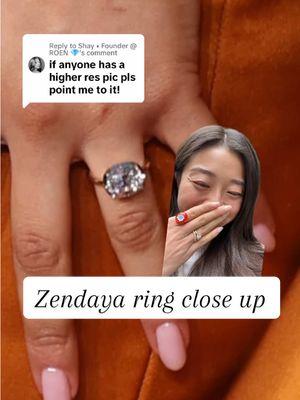 Replying to @Shay • Founder @ ROEN 💎 #greenscreen so much taste, as a designer I really love how Jessica has really made this category her own with her signature blackened gold (if it is a JM ring) #zendayaengagement #jessicamccormack #roennyc #engagementring 