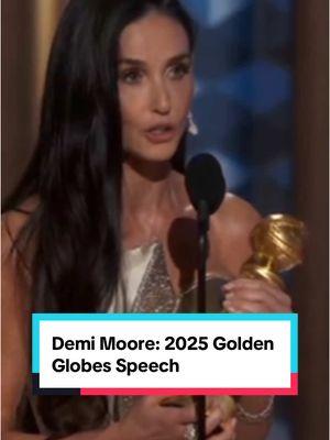 #DemiMoore recalled the struggles she’s faced in Hollywood over the course of her career in her #GoldenGlobes acceptance speech. “Today I celebrate this as a marker of my wholeness and of the love that is driving me, and for the gift of doing something I love,” said Moore.  🎥: Golden Globes, CBS #thesubstance #ghost #indecentproposal #gijane #stelmosfire 