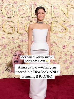 #greenscreen Anna Sawai in INCREDIBLE Dior AND winning a golden globe for shogun ?! ICONIC! posting my interview with her soon :-) #annasawai #shogun #shogunfx #hulu #goldenglobes2025 #dior #celebrityfashion #fashiontiktok #fashionnews 