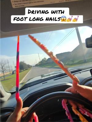 Driving with Foot Long Nails😱💅💅 #longnails #driving #hardtodo 