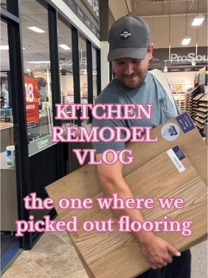 Come find the perfect pretzel proof flooring with us #homeremodel #kitchenremodel #remodelvlog #flooringideas #newkitchen #kitchenfloors #luxuryvinylplank 