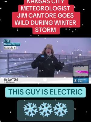 Kansas City Meteorologist is going viral for his energy during multiple clips of coverage during winter storm Blair #breakingnews #news #kansascity #winterstormblair #winterstorm #snow #meteorologist #jimcantore #snowfall #ice #kansascitychiefs #weather #midwest #shutdown #schoolclosed #trending #viral #fyp #foryoupage #foryou 