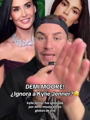 DEMI MOORE‼️ ¿ignora a Kylie Jenner?🫨 #demimoore #kyliejenner #timoteechalamet #goldenglobes #chisme #chismesito #soyeddynieblas 💥