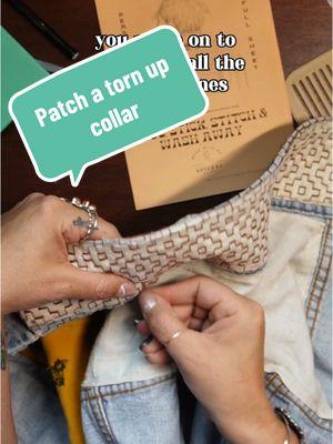 In-depth tutorial on how to patch your jacket collar with sashiko mending. #visiblemendingkit #mendtok #sashiko #sashikodenim #sashikostitching #CapCut 