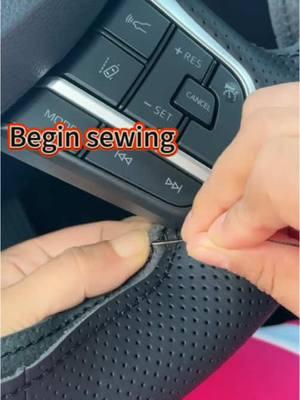 How to begin sewing a steering wheel cover 🪡 #car #truck #automobile #interiordesign #DIY #steeringwheelcover #installation #stitch #tutorial #enjoy #relax #satisfy 