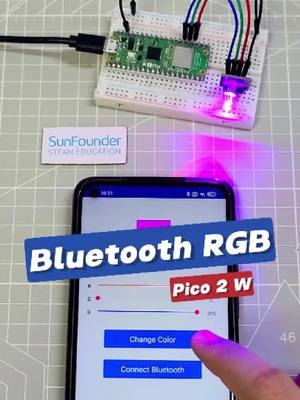 Raspberry Pi Pico 2 W’s Bluetooth Project:  RGB LED Controller #electronics #engineering #electricalengineer #python #micropython #microcontroller #iot #bluetooth 