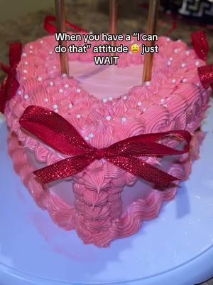 My third ever cake! #cake #heartcake #newbaker #vintageheartcake #birthday #heart #valentine #pink #bows #cakesoftiktok 