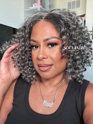 Salt and Pepper water wave bob wig 12'' Hair link in bio Use code SLK15 for 15% off #soulladywigs #saltandpepperwig #humanhairwig #greybobwig #saltandpepperbob #saltandpepperbobowig #greycurlybob