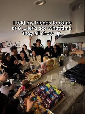 when I say 8pm that means 9pm 🤣😅  #fyp #koreanfriends #alwaylate #nye #nyeparty 